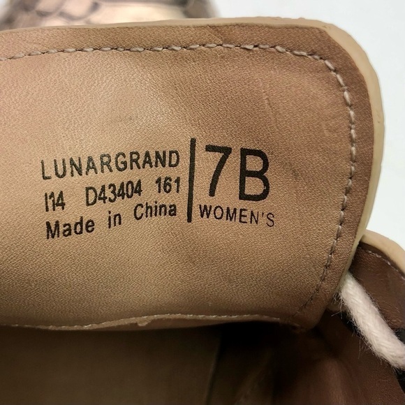 Cole Haan Lunargrand wingtip shoes metallic gold faux crocodile lace up size 7 - Picture 7 of 11